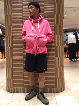 「USA」｜「アイテム（ニットキャップ/ビーニー）」を使った、funatoさん（メンズ・166cm）の夏コーディネート