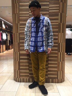 「Gramicci（グラミチ）のアイテム（スウェット）」を使った、funatoさん（メンズ・166cm）の夏コーディネート