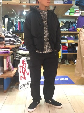 「BURLAP OUTFITTER（バーラップアウトフィッター）のアイテム（ダウンジャケット/コート）」を使った、funatoさん（メンズ・166cm）の秋コーディネート