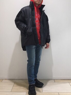 「BURLAP OUTFITTER（バーラップアウトフィッター）のアイテム（ダウンジャケット/コート）」を使った、funatoさん（メンズ・166cm）の秋コーディネート