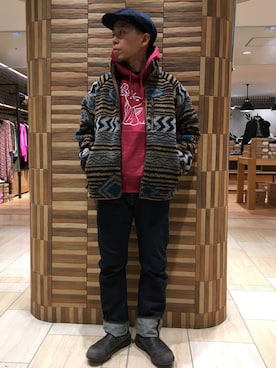 「MANASTASH（マナスタッシュ）のアイテム（ジャケット/アウター）」を使った、funatoさん（メンズ・166cm）の冬コーディネート