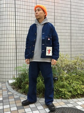 「Gramicci（グラミチ）のアイテム（パーカー）」を使った、funatoさん（メンズ・166cm）の冬コーディネート