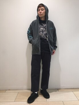「Gramicci（グラミチ）のアイテム（パーカー）」を使った、funatoさん（メンズ・166cm）の春コーディネート