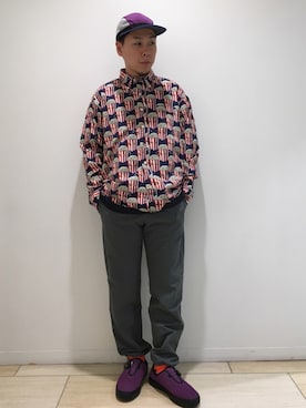 「and wander（アンドワンダー）のアイテム（パンツ）」を使った、funatoさん（メンズ・166cm）の春コーディネート
