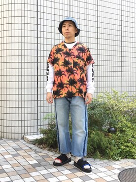 「SUB POP（サブポップ）のアイテム（トップス）」を使った、funatoさん（メンズ・166cm）の春コーディネート