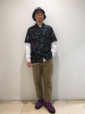 「BEAVER ORIGINAL（ビーバーオリジナル）のアイテム」を使った、funatoさん（メンズ・166cm）の春コーディネート