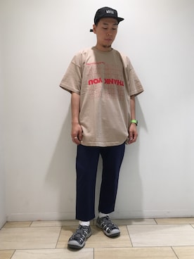 「BEAVER ORIGINAL（ビーバーオリジナル）のアイテム」を使った、funatoさん（メンズ・166cm）の春コーディネート