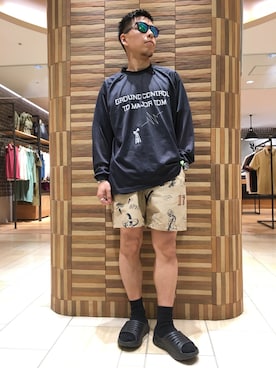 「HOKA（ホカ）のHOKA ONE ONE/ホカ オネオネ　ORA RECOVERY SLIDE（サンダル）」を使った、funatoさん（メンズ・166cm）の夏コーディネート