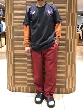 「HOKA（ホカ）のHOKA ONE ONE/ホカ オネオネ　ORA RECOVERY SLIDE（サンダル）」を使った、funatoさん（メンズ・166cm）の夏コーディネート