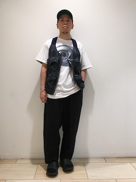 「HOKA（ホカ）のHOKA ONE ONE/ホカ オネオネ　ORA RECOVERY SLIDE（サンダル）」を使った、funatoさん（メンズ・165cm）の夏コーディネート