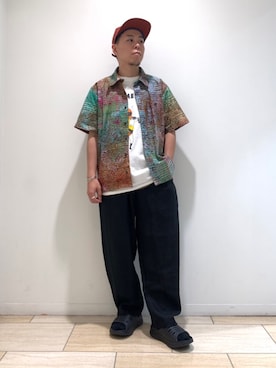 「HOKA（ホカ）のHOKA ONE ONE/ホカ オネオネ　ORA RECOVERY SLIDE（サンダル）」を使った、funatoさん（メンズ・165cm）の夏コーディネート