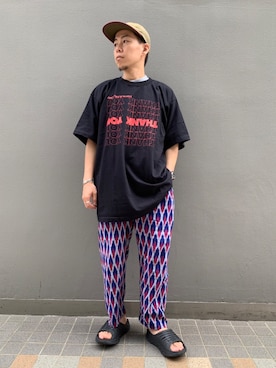 「HOKA（ホカ）のHOKA ONE ONE/ホカ オネオネ　ORA RECOVERY SLIDE（サンダル）」を使った、funatoさん（メンズ・165cm）の夏コーディネート
