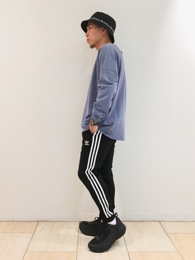 「WILD THINGS（ワイルドシングス）のアイテム（帽子）」を使った、funatoさん（メンズ・166cm）の夏コーディネート