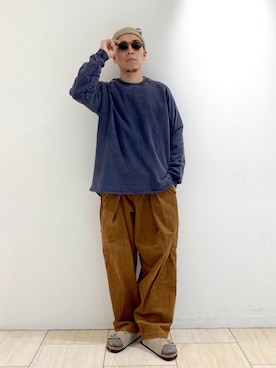 「Gramicci（グラミチ）のアイテム（スウェット）」を使った、funatoさん（メンズ・166cm）の夏コーディネート