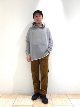 「Gramicci（グラミチ）のアイテム（パーカー）」を使った、funatoさん（メンズ・166cm）の秋コーディネート