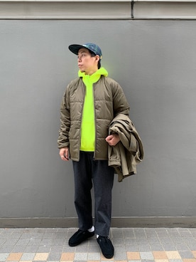 「MANASTASH（マナスタッシュ）のアイテム（ステンカラーコート）」を使った、funatoさん（メンズ・166cm）の秋コーディネート