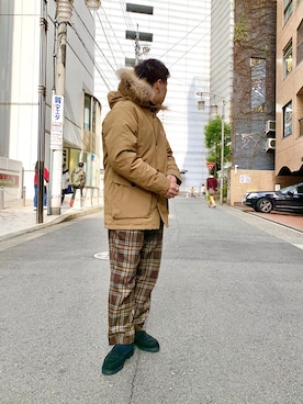 Danton ダントン のダウンジャケット コート イエロー系 を使ったメンズ人気ファッションコーディネート Wear