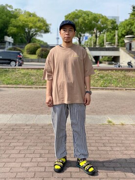 「TIGRE BROCANTE（ティグルブロカンテ）のアイテム（パンツ）」を使った、funatoさん（メンズ・166cm）の夏コーディネート