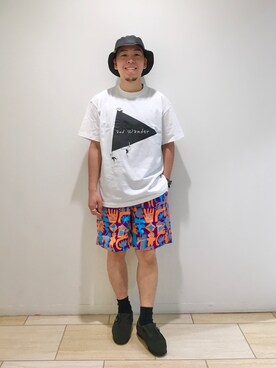 「and wander（アンドワンダー）のアイテム（トップス）」を使った、funatoさん（メンズ・166cm）の夏コーディネート