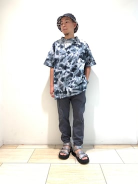 「WILD THINGS（ワイルドシングス）のアイテム（帽子）」を使った、funatoさん（メンズ・166cm）の夏コーディネート