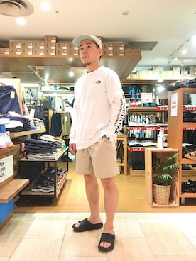 「HOKA（ホカ）のHOKA ONE ONE/ホカ オネオネ　ORA RECOVERY SLIDE（サンダル）」を使った、funatoさん（メンズ・166cm）の夏コーディネート