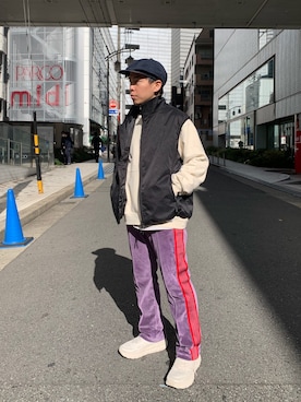 「ABU GARCIA（アブ・ガルシア）のアイテム（ベスト）」を使った、funatoさん（メンズ・166cm）の冬コーディネート