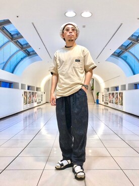 「MANASTASH（マナスタッシュ）のアイテム（シューズ）」を使った、funatoさん（メンズ・166cm）の春コーディネート