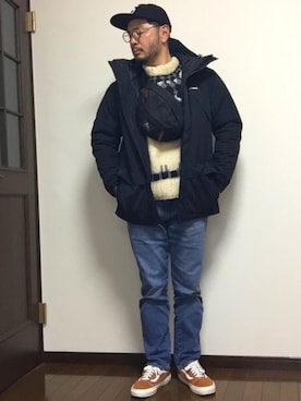 「Gregory」｜「アイテム（ダウンジャケット/コート）」を使った、ISOPさん（メンズ・170cm）の冬コーディネート