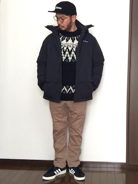 「WILD THINGS（ワイルドシングス）のアイテム（マウンテンパーカー）」を使った、ISOPさん（メンズ・170cm）の冬コーディネート