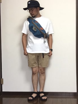「MT. RAINIER DESIGN（マウントレイニアデザイン）のアイテム（バッグ）」を使った、ISOPさん（メンズ・170cm）の夏コーディネート