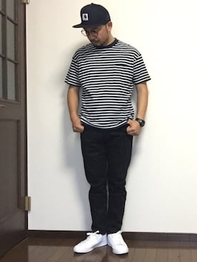 「zozoデニム」｜「アイテム（キャップ）」を使った、ISOPさん（メンズ・170cm）の夏コーディネート
