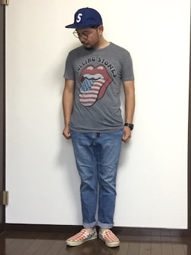 「グラミチ」｜「アイテム（スリッポン）」を使った、ISOPさん（メンズ・170cm）の夏コーディネート