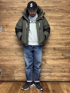 「AIR MAX」｜「アイテム（ダウンジャケット/コート）」を使った、ISOPさん（メンズ・170cm）の冬コーディネート