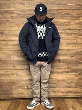 「WILD THINGS（ワイルドシングス）のアイテム（マウンテンパーカー）」を使った、ISOPさん（メンズ・170cm）の冬コーディネート