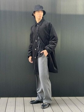 「BEAMS（ビームス）のアイテム（ステンカラーコート）」を使った、BEAMSさん（メンズ・178cm）の秋コーディネート
