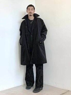 「BEAMS（ビームス）のアイテム（ステンカラーコート）」を使った、BEAMSさん（メンズ・169cm）の冬コーディネート