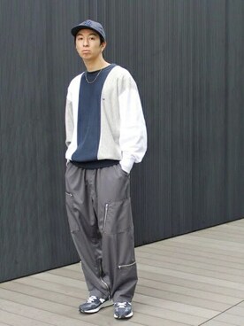 「NEWBALANCE」｜「アイテム（スウェット）」を使った、BEAMSさん（メンズ・178cm）の冬コーディネート