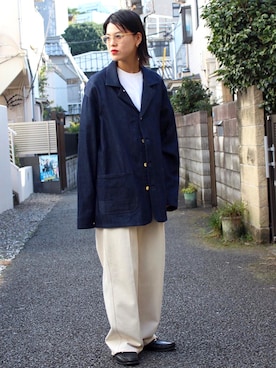 「BEAMS（ビームス）のアイテム（デニムジャケット）」を使った、BEAMSさん（レディース・170cm）の冬コーディネート