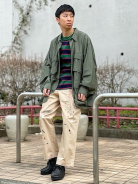 「LACOSTE」｜「アイテム（ブルゾン）」を使った、BEAMSさん（メンズ・178cm）の春コーディネート