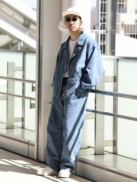 「BEAMS（ビームス）のアイテム（ライダースジャケット）」を使った、BEAMSさん（メンズ・176cm）の春コーディネート