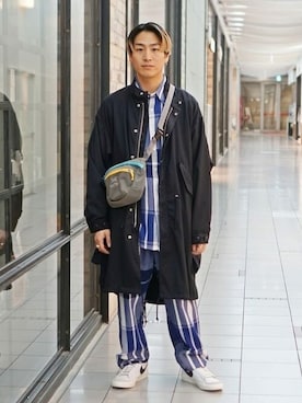 「BEAMS（ビームス）のアイテム（モッズコート）」を使った、BEAMSさん（メンズ・170cm）の春コーディネート