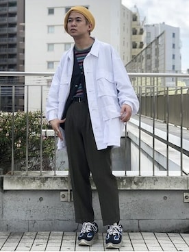 「BEAMS（ビームス）のアイテム（スラックス）」を使った、BEAMSさん（メンズ・170cm）の春コーディネート