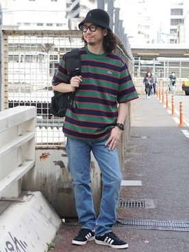 「KANGOL（カンゴール）のアイテム（ハンチング/ベレー帽）」を使った、BEAMSさん（メンズ・177cm）の春コーディネート