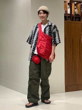 「GRILLO（グリーロ）のアイテム（キャップ）」を使った、BEAMSさん（メンズ・164cm）の夏コーディネート