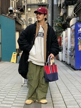 「BEAMS（ビームス）のアイテム（モッズコート）」を使った、BEAMSさん（メンズ・169cm）の冬コーディネート