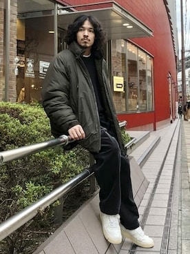 「WILD THINGS（ワイルドシングス）のアイテム（ブルゾン）」を使った、BEAMSさん（メンズ・170cm）の冬コーディネート