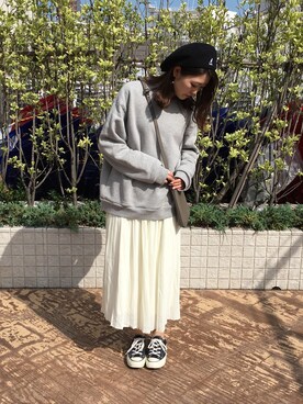 「新宿ルミネエスト」｜「アイテム（ハンチング/ベレー帽）」を使った、新宿ルミネエストtkさん（レディース・160cm）の秋コーディネート