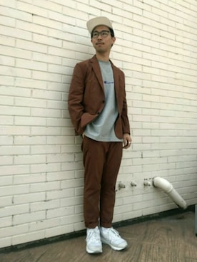 「tk.TAKEO KIKUCHI（ティーケータケオキクチ）のアイテム（パンツ）」を使った、新宿ルミネエストtkさん（メンズ・171cm）の春コーディネート