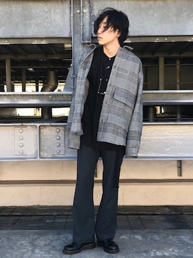 「tk.TAKEO KIKUCHI（ティーケータケオキクチ）のアイテム（パンツ）」を使った、新宿ルミネエストtkさん（メンズ・178cm）の秋コーディネート