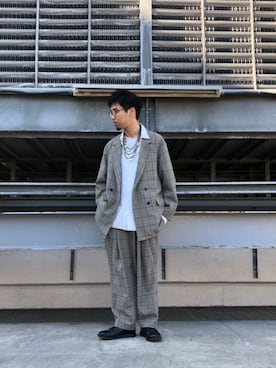 「tk.TAKEO KIKUCHI（ティーケータケオキクチ）のアイテム（パンツ）」を使った、新宿ルミネエストtkさん（メンズ・178cm）の冬コーディネート